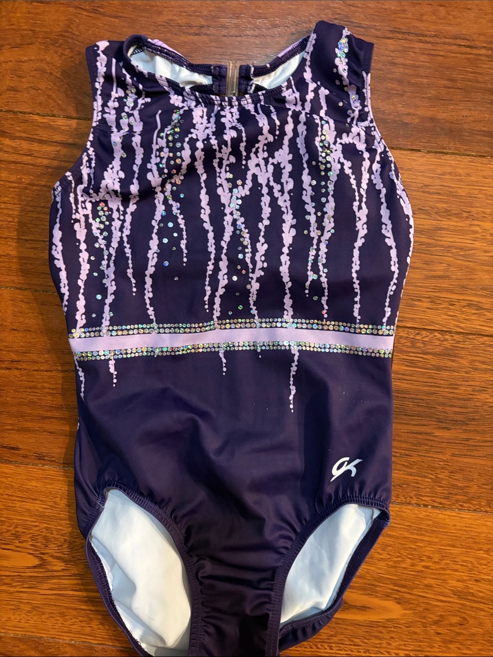 GK Kids purple and Lavender Sparkle gymnastics leotard adult XS